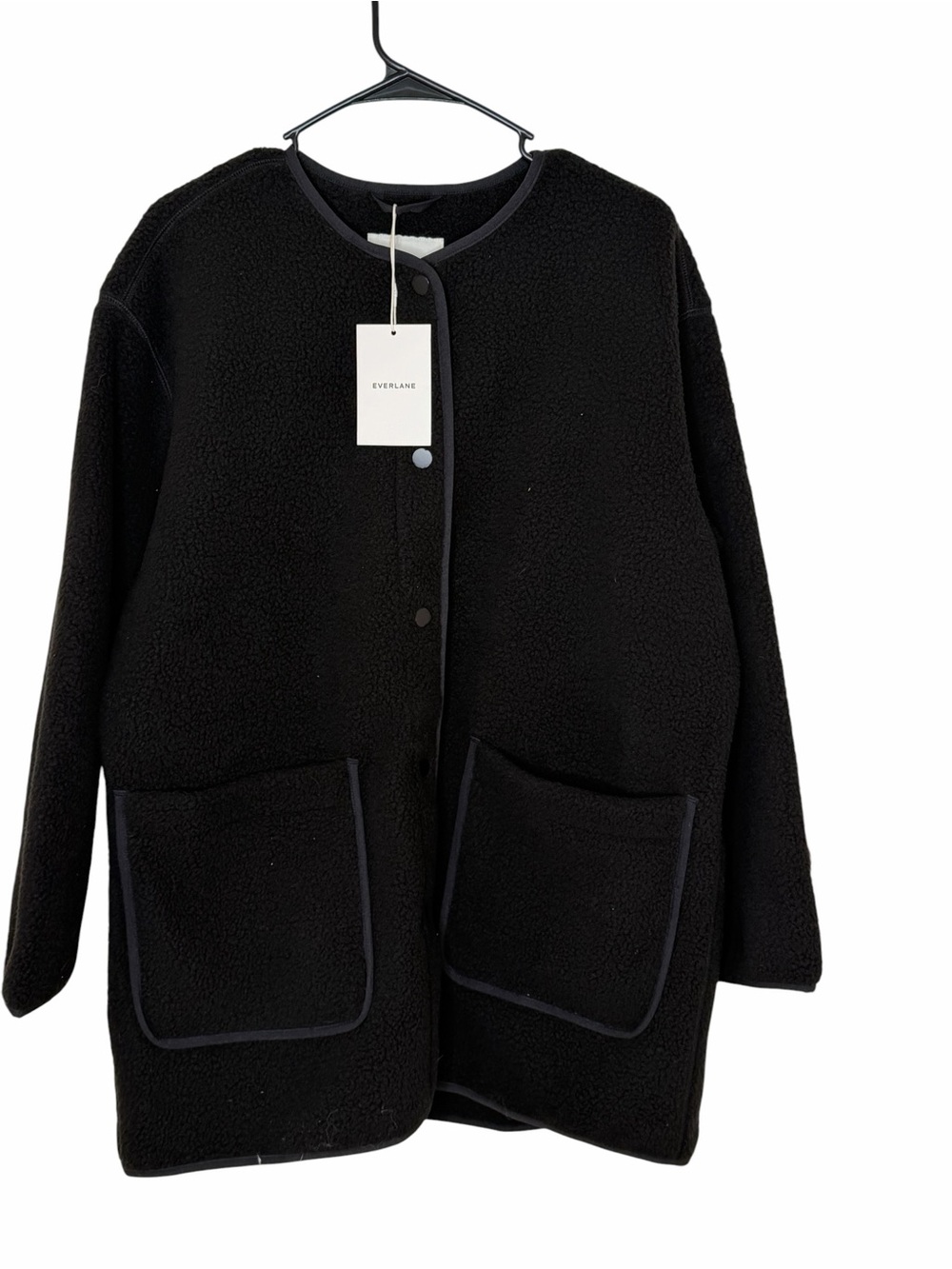 NEW Everlane Black Fleece Teddy Liner Jacket in Size Large - Picture 6 of 12